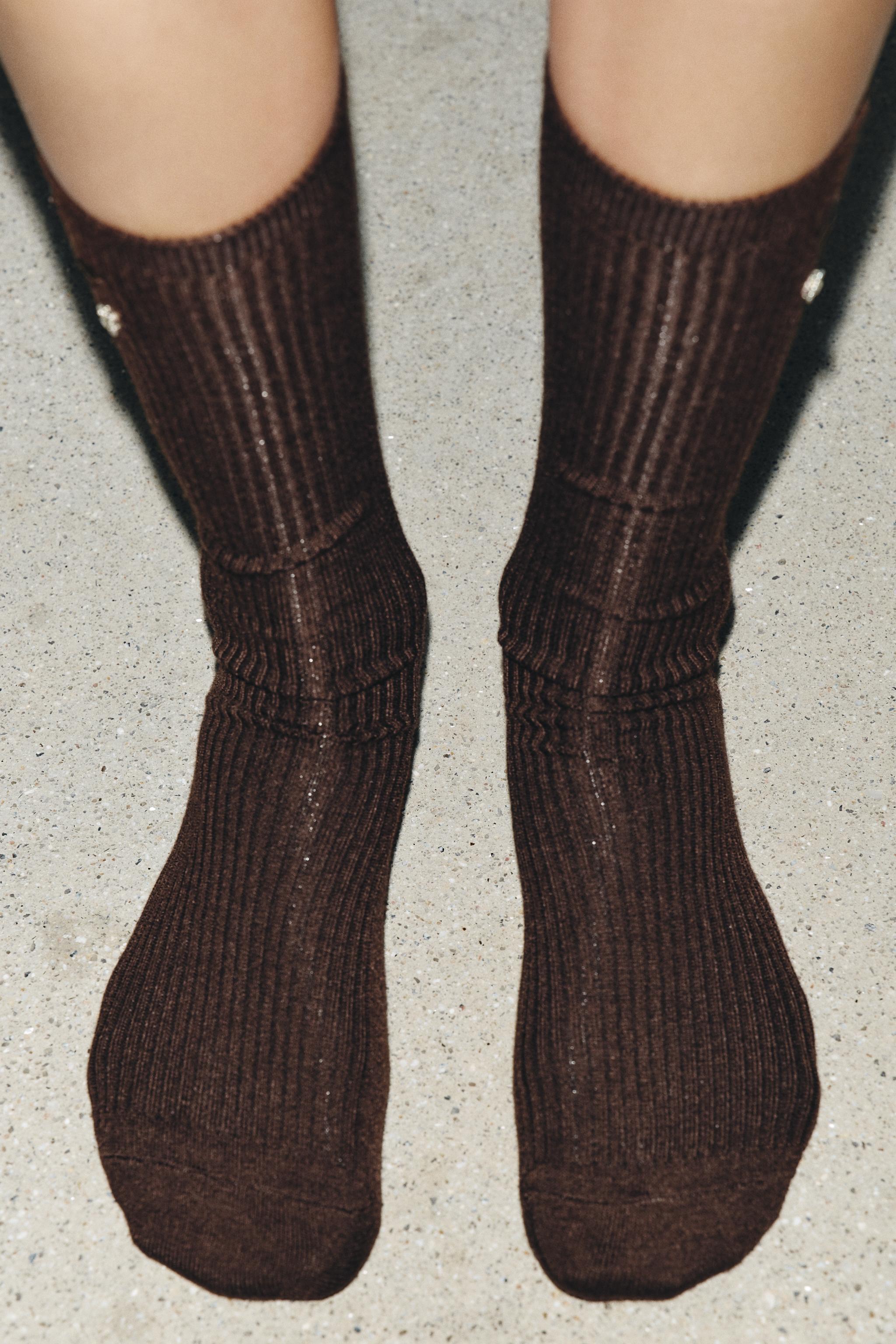 WOOL SOCKS WITH JEWELS AND BEADS